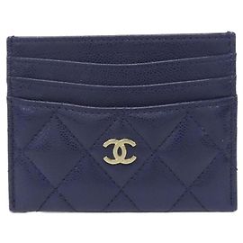 Tarjetero Chanel Timeless Classic Line Azul marino