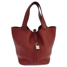 Hermès Hermes Picotin Lock Clemence MM Vermelho