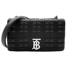 Burberry Laura Chain Shoulder Bag Black Silvery