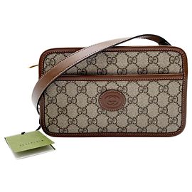 Bolsa de Ombro Pochette GUCCI Interlocking G Marrom