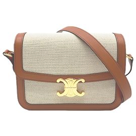 Céline Celine Classic Triomphe Medium Schultertasche Braun Beige