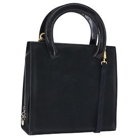 Borsa Salvatore Ferragamo Vala in camoscio 2way nera e oro autentica 202471 Nero D'oro