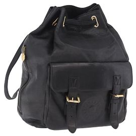 Zaino Gianni Versace in pelle nera e oro Auth BA15406 Nero Altro