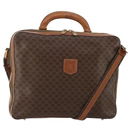 Céline Borsa a mano CELINE Macadam Canvas PVC Leather 2way Brown Gold Auth 199219 Marrone D'oro