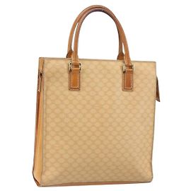 Céline CELINE Macadam Canvas Handtasche PVC Beige Gold Auth 161381 Beige Golden