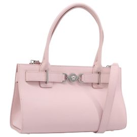 VERSACE Handtasche Leder 2way Rosa Silber Auth 200701V Silber Pink