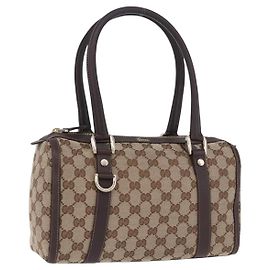 Sac à main GUCCI GG Canvas Beige Ton Or 130942 Auth 201326V Beige Autre