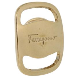 Salvatore Ferragamo Vala Halstuchring Metall Goldfarben Auth SW2861V Andere