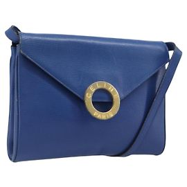 Céline Borsa a tracolla Circle CELINE in pelle blu e oro Auth 202918A Blu D'oro
