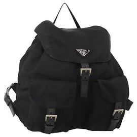 Zaino PRADA Nylon Black Silver Auth 197878 Nero Argento