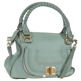 Chloé Sac à main Chloe Marcie en cuir 2way Vert Or Auth 200450V Doré Vert