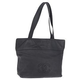 Sac Cabas CHANEL en Agneau Noir CC Auth 201339A Noir