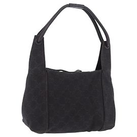 GUCCI GG Canvas Shoulder Bag Black 101333 Auth 201278A Black