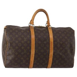 LOUIS VUITTON Monogram Keepall 50 Boston Bag M41426 LV Auth 197861 Monograma