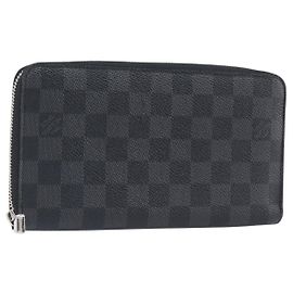 LOUIS VUITTON Damier Grafitte Zippy Organizer Long Wallet N63077 LV Auth 202603 Damier ebene