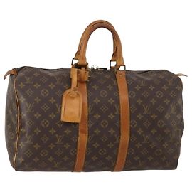 LOUIS VUITTON Monogram Keepall 45 Boston Bag M41428 LV Auth 198953 Monogramme