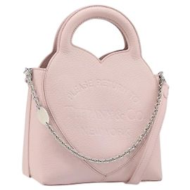 Autre Marque TIFFANY&Co. Bolsa de Ombro Return to Chain em Couro 2way Rosa Prata Auth 202840A Prata Rosa