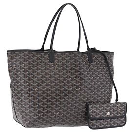 GOYARD Saint Louis GM Tote Bag PVC Canvas Black Auth 200501A Black