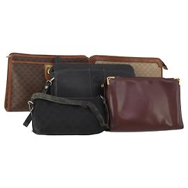 Burberrys Celine Gucci Cartier GG Canvas Macadam Canvas Bag 2 Set Auth 183570 Black Beige Dark red