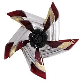 Chanel leather brooch silver Silvery