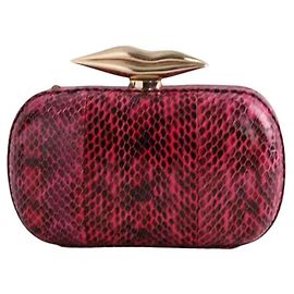 Pochette Diane Von Furstenberg en cuir rose Rose