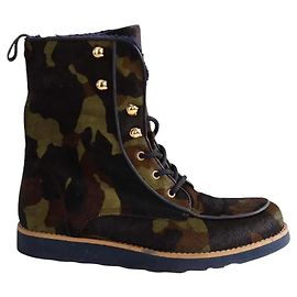 Heimstone Schnürstiefel aus Leder khaki Khaki