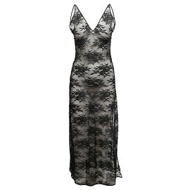Stella Mc Cartney Robe lingerie en dentelle transparente Stella McCartney noire Taille US S Noir