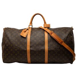Borsa da viaggio Louis Vuitton Monogram Keepall Bandouliere 60 Marrone Marrone