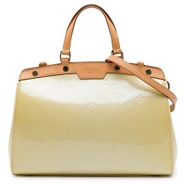 Bolso Satchel Louis Vuitton Monogram Vernis Brea MM Blanco Blanco