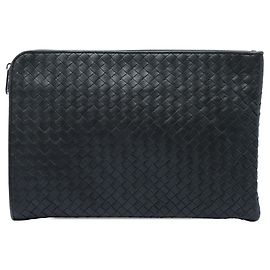 Bottega Veneta Nappa Intrecciato Clutch Grau Grau