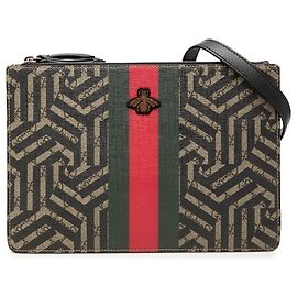 Borsa a tracolla Gucci GG Supreme Caleido Web Bee beige Beige