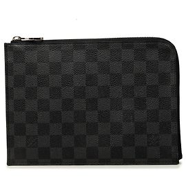 Louis Vuitton Damier Graphite Pochette Jour PM Clutch Bag schwarz Schwarz