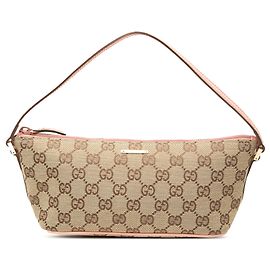 Pink Gucci GG Canvas Boat Shoulder Bag Pink