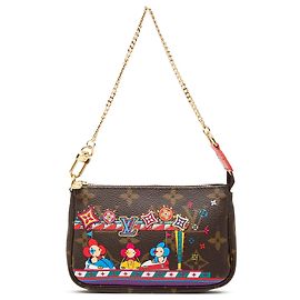 Borsa a tracolla Louis Vuitton Monogram Vivienne Christmas Mini Pochette Accessoires Marrone Marrone