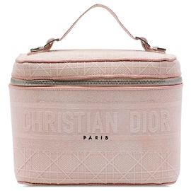 Autre Marque Pink Dior Diortravel Canvas Cannage D Lite Vanity Case Pink