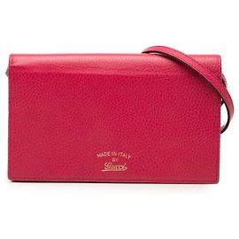 Bolsa crossbody Gucci Dollar em couro de bezerro rosa, modelo Swing Wallet On Strap Rosa