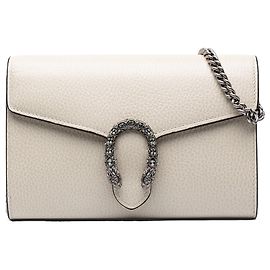 Borsa a tracolla Dionysus Gucci in pelle di vitello bianca con catena Bianco