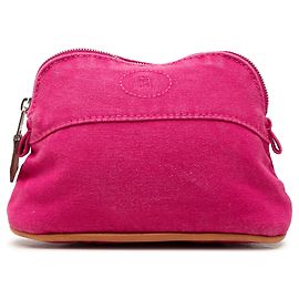 Bolso Hermès Mini Bolide de Canvas Rosa Rosa