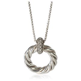 David Yurman Sterling Silver Diamond Cabe Circle Anhänger Andere