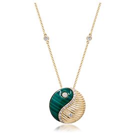 Autre Marque Pendente Yin & Yang in oro giallo, malachite e diamanti Altro