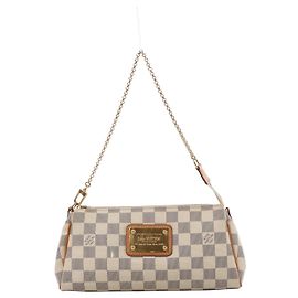 Bolsa de Ombro Louis Vuitton Eva Damier Azur em Bege N55214 Bege