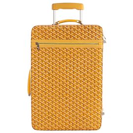 Mala de viagem Goyard Trolle PM em PVC e couro, amarela Amarelo