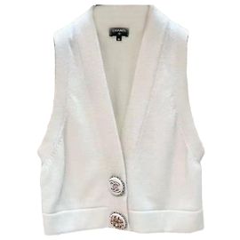 Chanel Punto de cachemira blanco Blanco