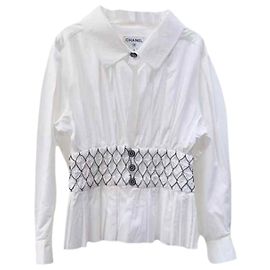 Haut Chanel en coton blanc Blanc