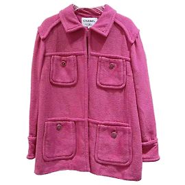 Giacca Chanel in tweed rosa taglia 46 Rosa