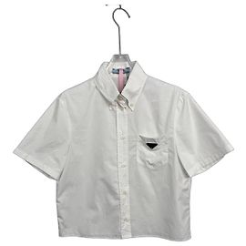 Camisa Prada de algodón de manga corta blanca Multicolor