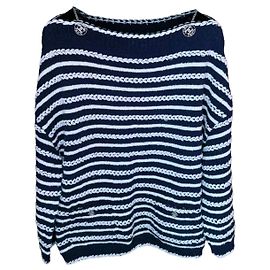 Malha Chanel de algodão azul marinho Azul marinho