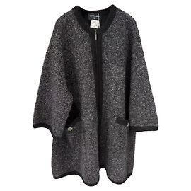 Malha Chanel de cashmere cinza Cinza