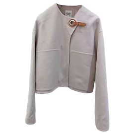Abrigo Hermès de cashmere beige talla 38 Beige