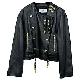 Céline Chaquetas de cuero Celine Negro